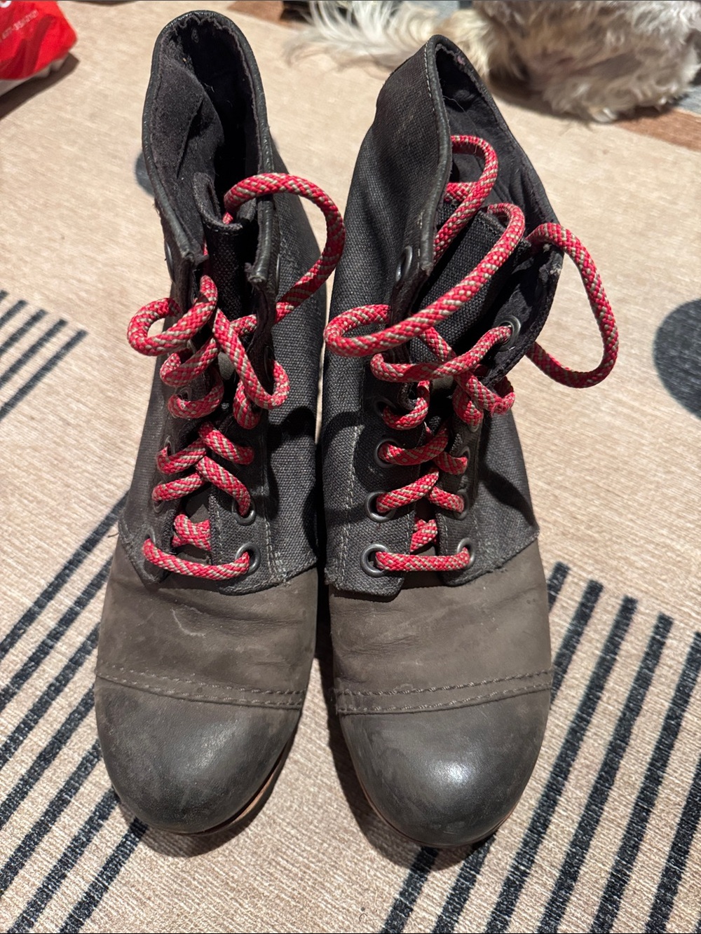Sorel Black and Red Lace-Up Women's Boots